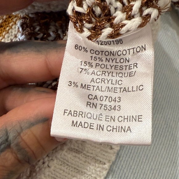 House of Harlow 1960 Crochet Knit crop Striped Button-Up Knit Cardigan Sz.S/M - Picture 8 of 14